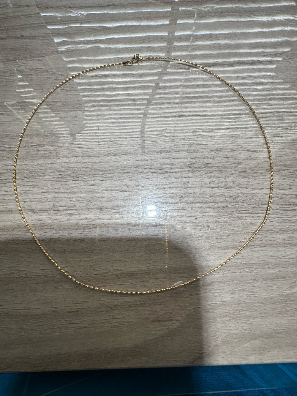 Delicate 14k Gold Twisted Rope Necklace (18 inches)